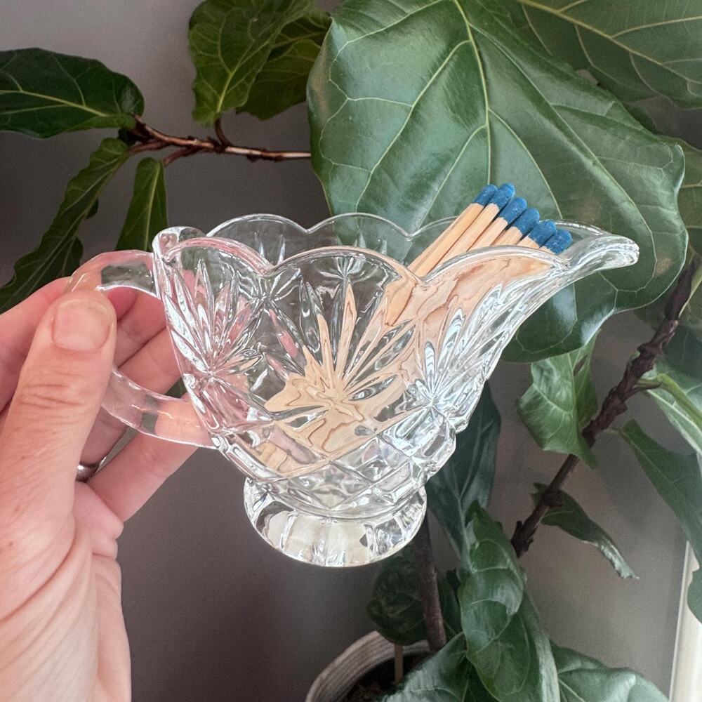 Vintage Godinger Crystal "Shannon" Pedestal Matchstick Holder, Vanity Bowl, Vase